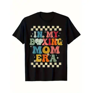 Boxing Mom Era TShirt Featuring Retro Boxing Gloves Stars and Slogan Unisex Sizes SXXXL Perfect Casual Gift for Women and Men Boxing Themed Apparel for Moms Gym and Family Matching Outfits