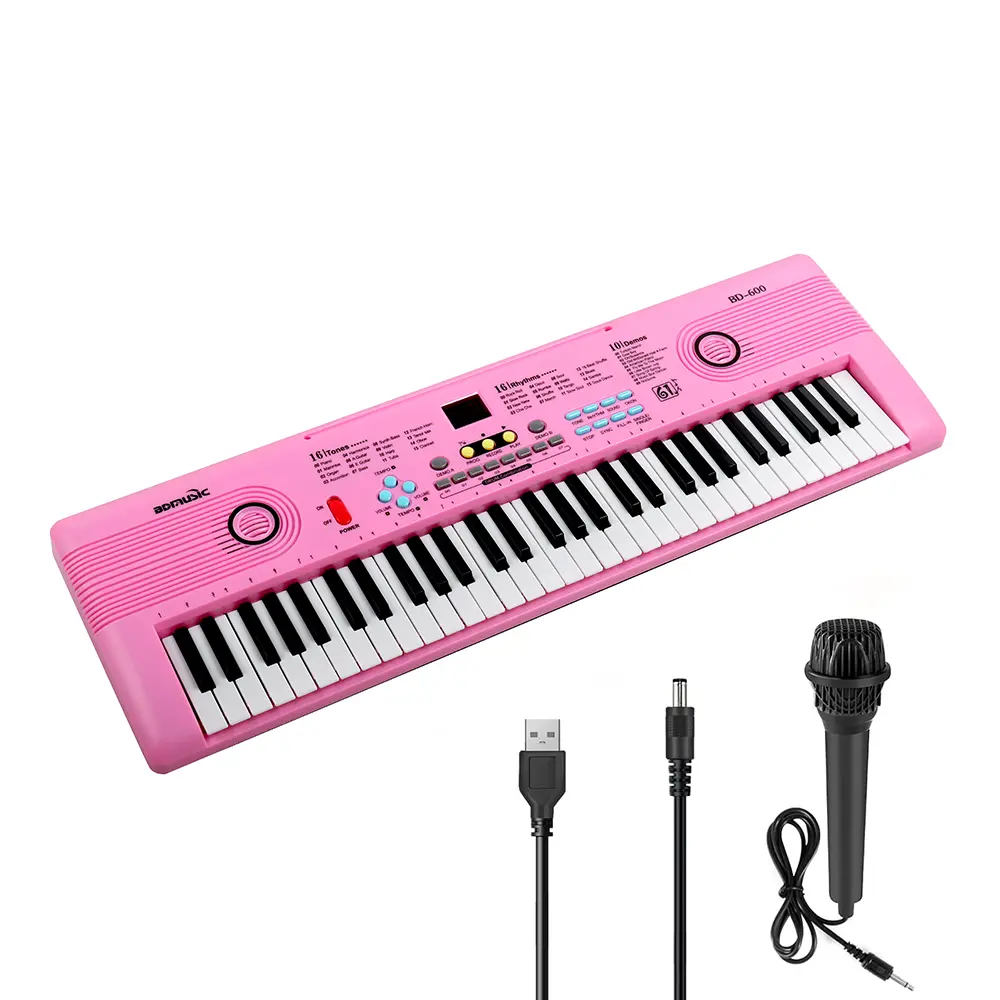 Kids' Beginner 61-Key Electronic Piano - Portable Digital Keyboard with Dual Speakers, Mic, 100 Rhythms, 10 Tones, 8 Percussion Panels, Ideal Birthday & Christmas Gift That Enhances Learning