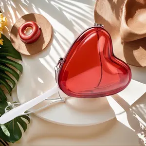 Stylish Women Heart Lollipop Crossbody Purse Cute Acrylic Evening Bag Clear Clutch Bag for Wedding Party
