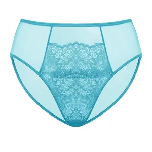 Live Only HSIA Sunflower Floral Lace Sheer Mesh Back Bikini Underwear High-Rise Brief Matching Panty