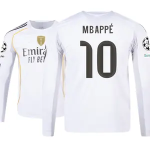 2526 Mbappé #10 White Home Long-Sleeved Soccer Jersey