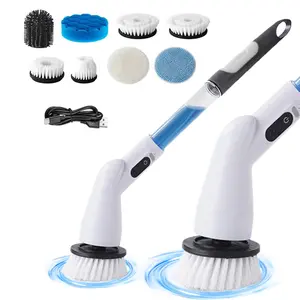 Electric eight-head replacement multi-functional cleaning brush, handheld liquid filling brush, wireless waterproof kitchen and bathroom floor corner brush