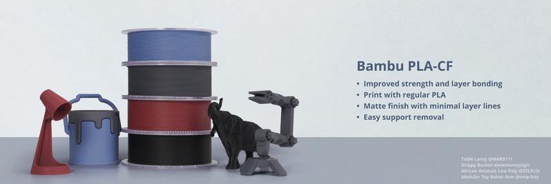 Bambu PLA-CF, 3D Printing Filaments and Materials Bambu PLA-CF, 3D Printing Filaments and Materials