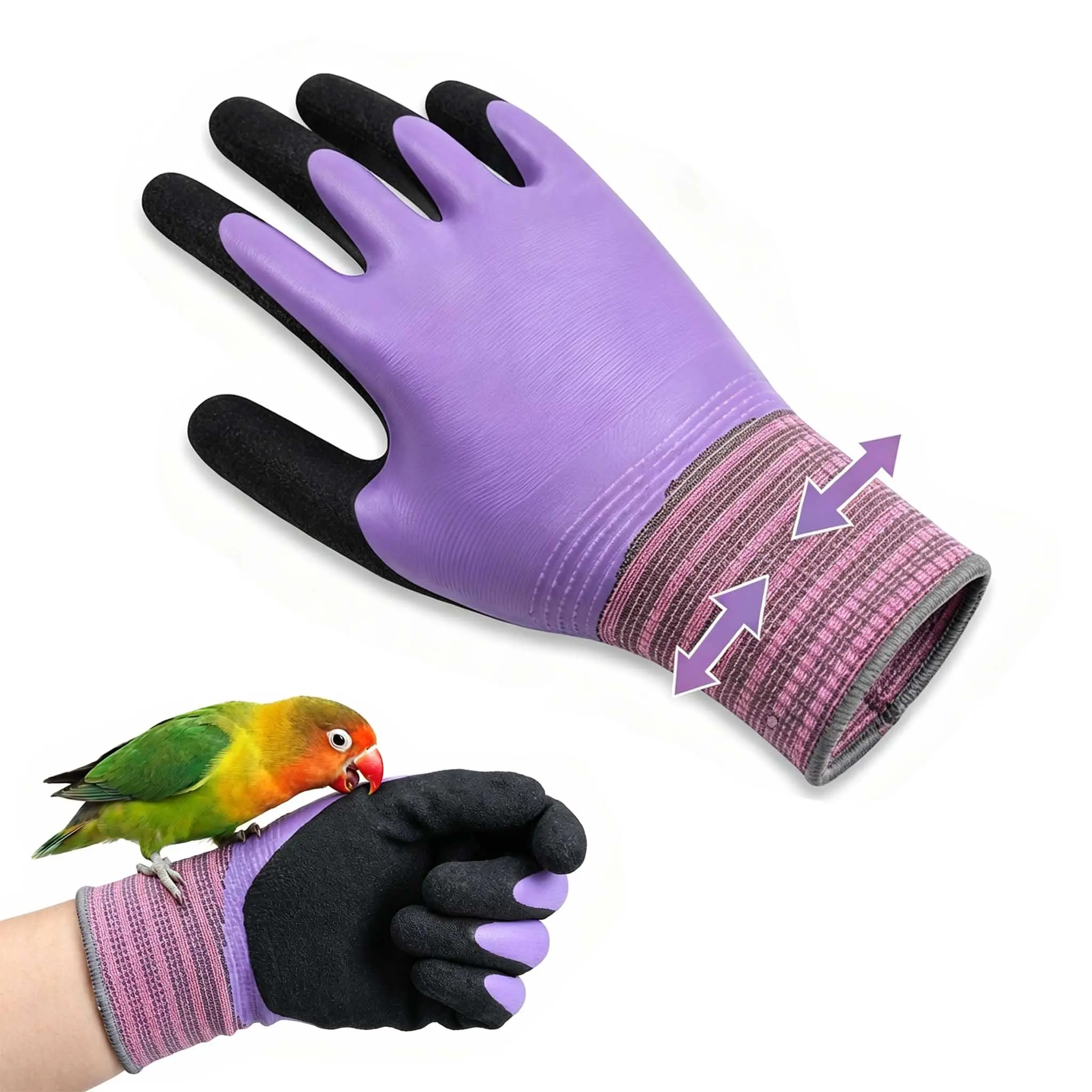 A pair of 2 Women's Bird Training Gloves, Waterproof Anti-Scratch Anti-Bite, Specialized for Parrot Training, Pet Training Gear, Protective Handwear
