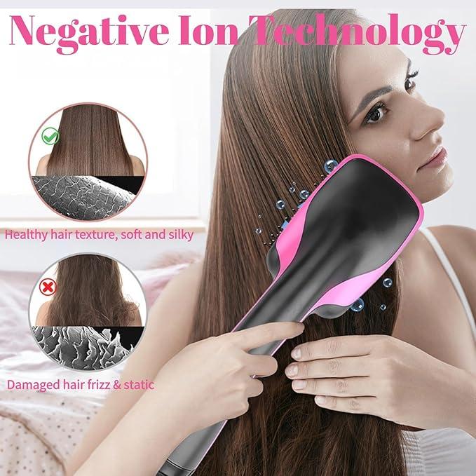 Hair Dryer Brush Blow Dryer Brush in One, 3 in 1 One Step Hair Dryer and Styler, Negative Ion Hair Straightener Hot Air Styling Tool for Straightening Drying Smoothing