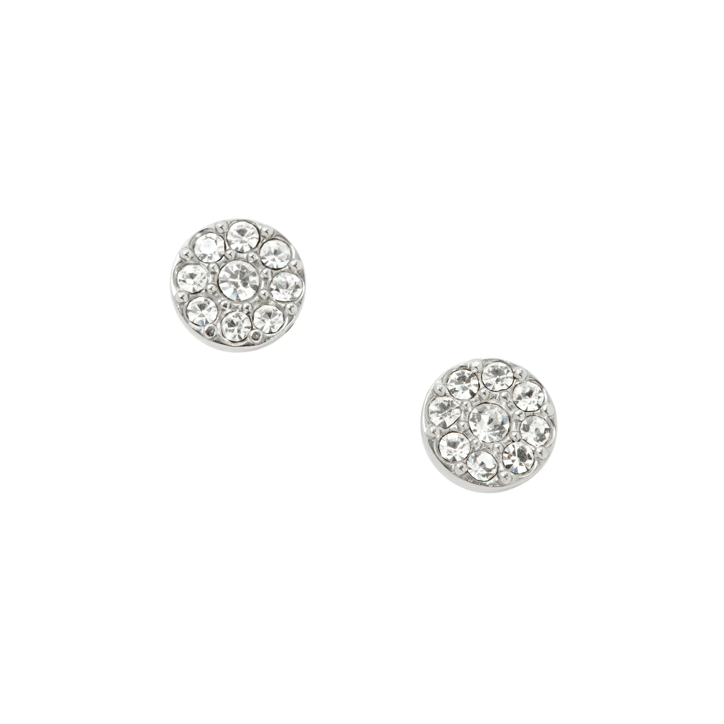 Fossil Women's Ellis Iconic Gltiz Silver-Tone Stainless Steel Stud Earrings