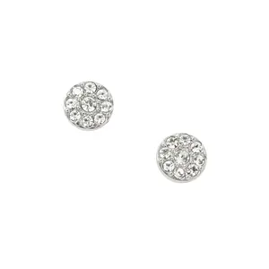 Fossil Women's Ellis Iconic Gltiz Silver-Tone Stainless Steel Stud Earrings