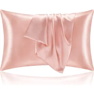 Satin Pillowcase for Hair and Skin - 2 Pack with Envelope Closure Soft Polyester Silky Soft Satin for Curly Hair & Facial Skin Care