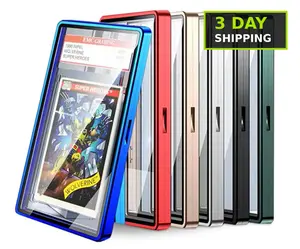 PSA Graded Card Slab Case Magnetic Aluminum Protector Holder – Stackable Alloy Frame with UV Protection Display Storage for Pokémon, Baseball, Football, Basketball, Sports & TCG Cards