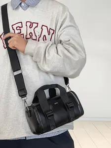 1pc Men's single shoulder crossbody bag, Casual messenger bags, with solid color zipper closure, simple, casual, versatile, suitable for daily commuting, dining, dating, short distance travel