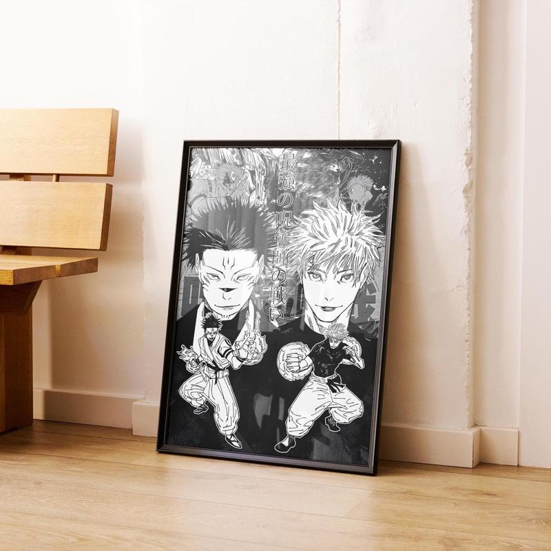 Jujutsu Kaisen Anime Poster - JJK Ryomen Sukuna Gojo Satoru Fight Anime Art Print Anime Gifts