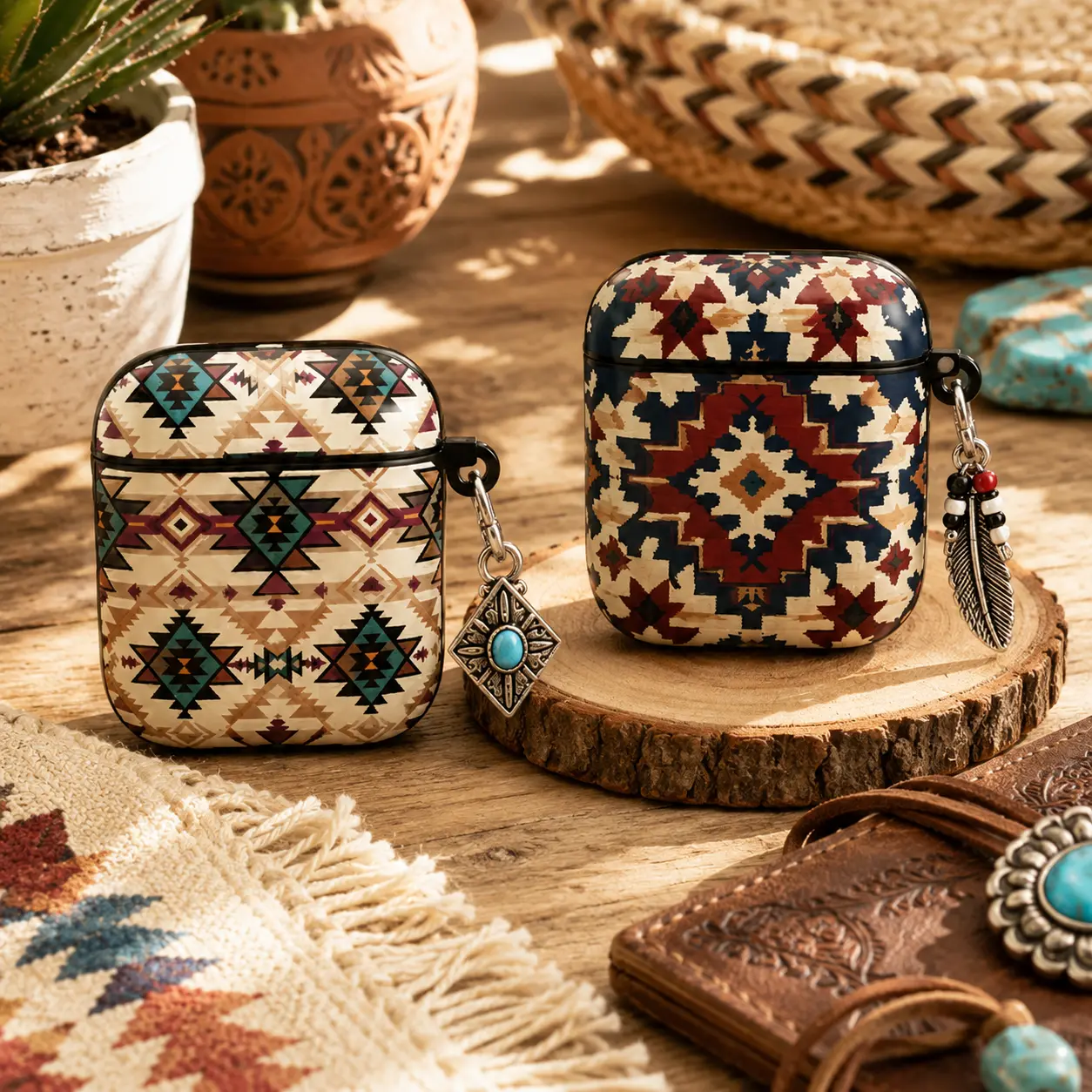NO KEYCHAIN  Southwestern Aztec AirPods Case, Boho Western Tribal AirPods Pro Cover, Native Inspired Geometric AirPods Gen 1 2 3 4 Case, Rustic Cowgirl Gift