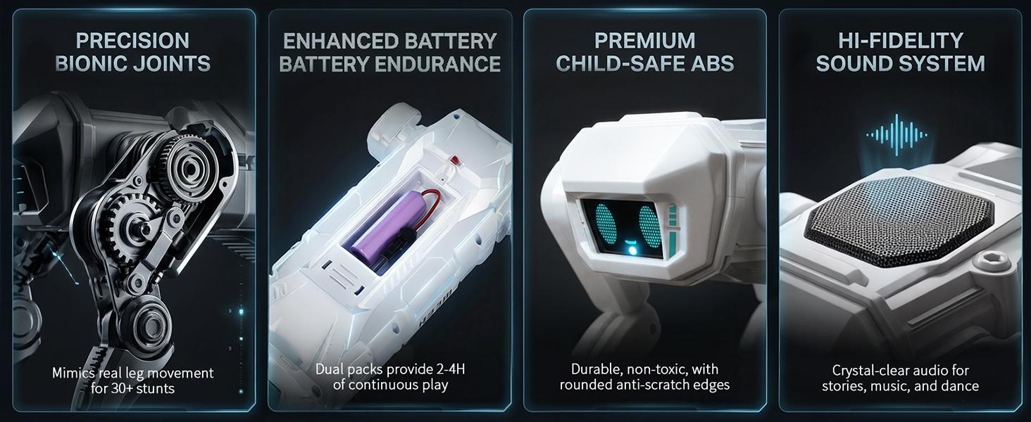 Smart Robot Dog for Kids 3-12, App & Remote Control RC Stunt Puppy with 2 Batteries, Programmable STEM Toy with AI Emotion Mode & 30+ Actions - Interactive Electronic Pet Gift for Boys Girls