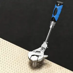 Flexhead Adjustable Wrench 10Inch to 12 Inch Ratcheting Crescent Wide Jaw Wrench Retractable Extension Shank And 180 Degree Rotating Head for Home Garage Workshop