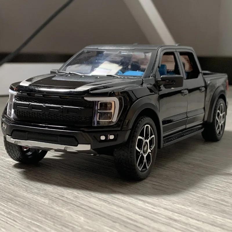 1:20 Ford Raptor F150 Pickup Truck Toy Car Model Alloy Die-cast Car Doors Openable Pull-back Car with Sound and Lights Scale Model Car Toy Suitable for Boys