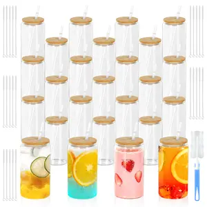 HILAKE 25pcs 16oz Single-Layer Bamboo Lid Cups – Cup Brush Included, Easy to Clean & Reusable. Holds Coffee, Tea, Drinks & Juice. Essential for Office/Camping/Parties/Daily Use. Great Gift for Valentine’s Day/Birthdays.