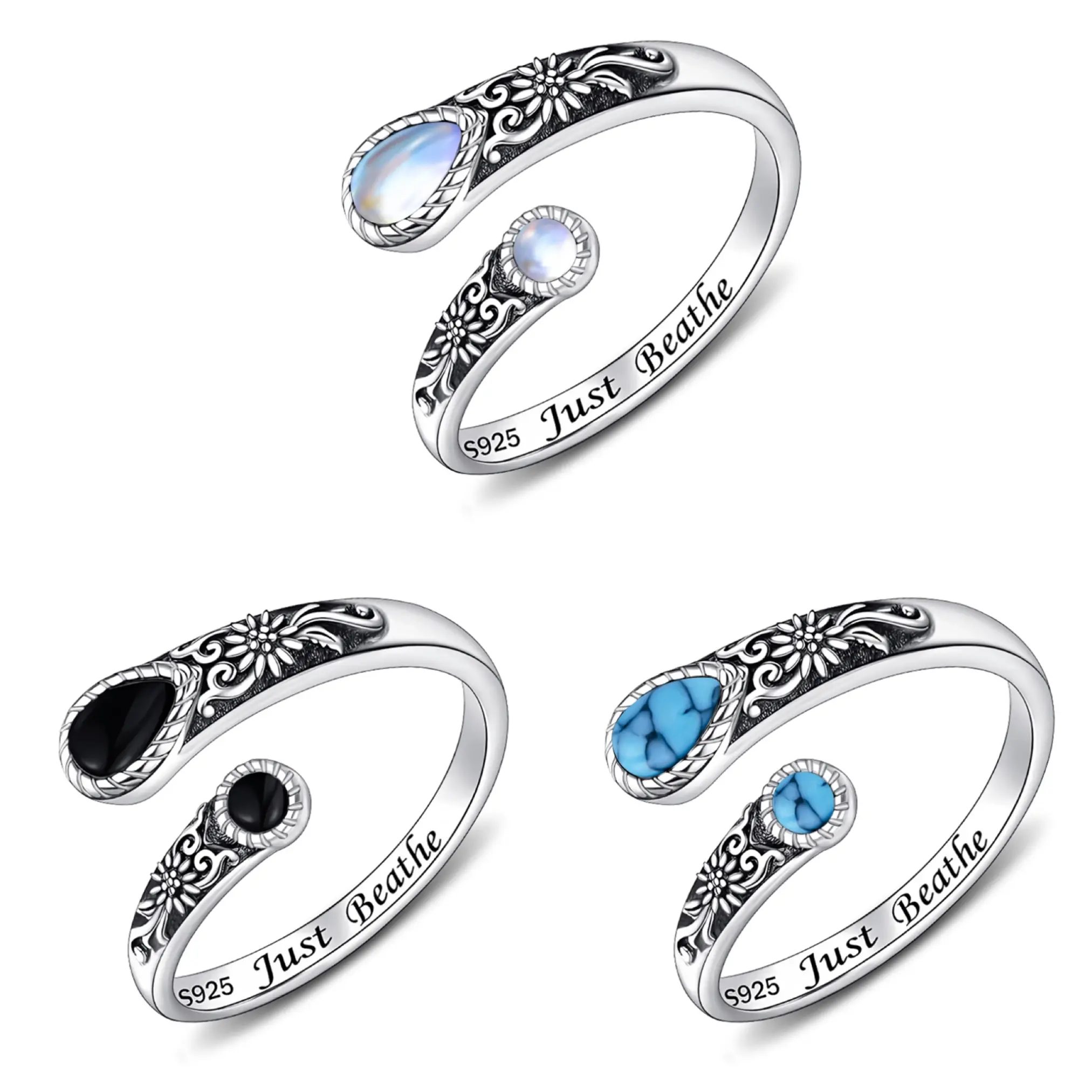 Turquoise02/Moonstone02/Black agate02