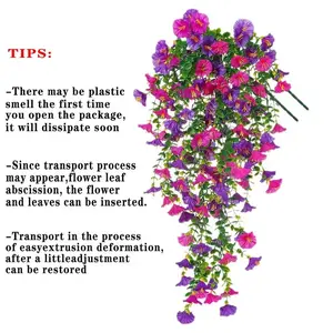 Artificial Hanging Flowers, 4/8 Potted Realistic Plants, Plastic Floral Decorations, UV Resistant, Ideal for Home Garden, Faux Outdoor Flowers