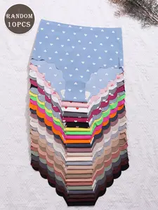 Women's High Waist Comfortable One-Piece Thong Panties, Random Colors, 10 Pieces Set, Casual Fitted Style, All Seasons Wear, Casual Comfy Panties