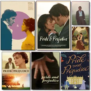 Classic Romantic film P-Pride & P-Prejudice Poster HD Waterproof Self-Adhesive Art Vintage Wall Art Vibrant Wall Print, Wall Decoration for Home Decor Gift Fade-Resistant Easy-Apply Durable Dly Artwork Multiple Sizes