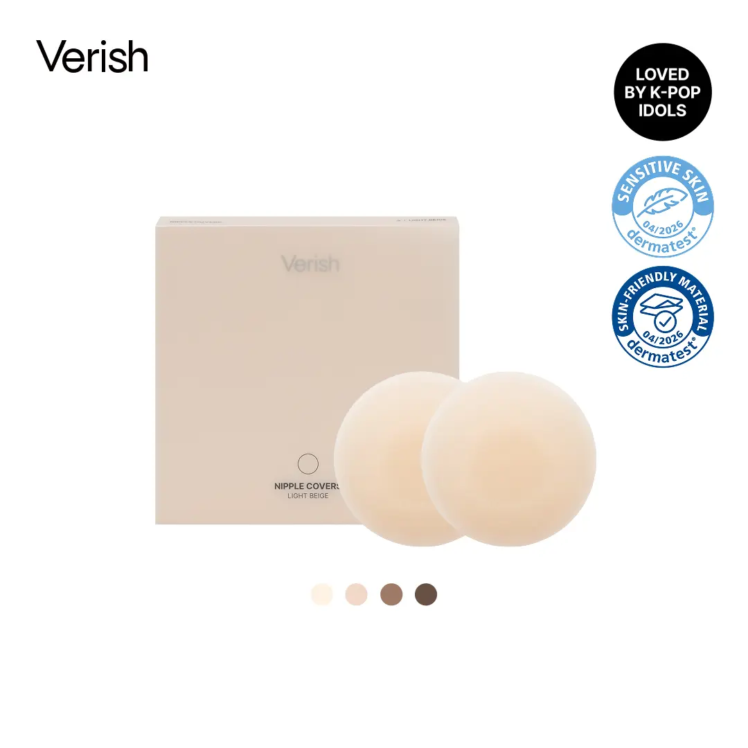 [VERISH] Nipple Patch Cover - Reusable Silicone Adhesive Nipple Stickers for Women - Invisible Round Pasties for Dresses Swimwear & T-Shirts