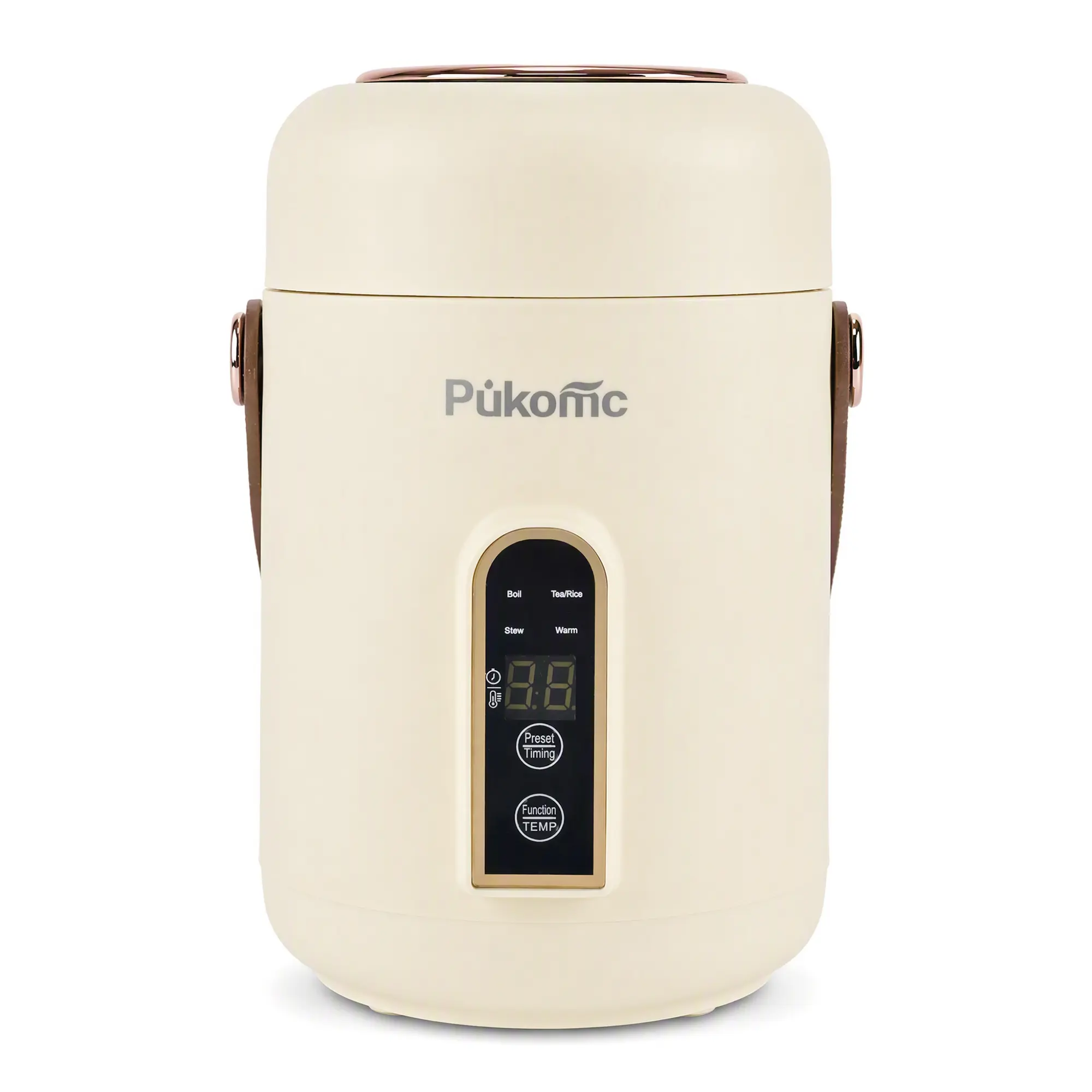 Pukomc Mini Electric Cooker, 6-in-1 Portable Multi Cooker for Rice, Porridge, Soup & Noodles, Small Electric Cooking Pot with 24H Preset Timer, Keep Warm Function, Cool Touch Handle for Dorm, Office & Travel