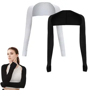 2 PCS Women Cooling Shawl Arm Sleeve with Finger Hole Comfortable & Breathable Ladies Sun Protection Cooler Shrug Anti UV Protection Arm Covers for Golf Cycling Running Summer Outdoor Sports