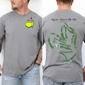 Augusta National Course Map Golf 2026 T Shirt – Masters Inspired Detailed Map Graphic Tee – Vintage Golf Tournament Shirt, Unisex Casual Cotton Tee Gift