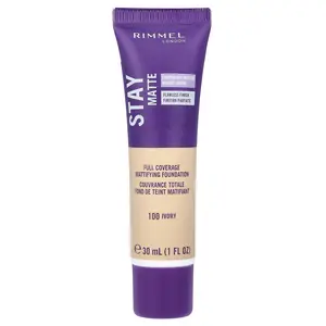 Rimmel London Stay Matte, Full Coverage Mattifying Foundation, 100 Ivory, 1 fl oz (30 ml)