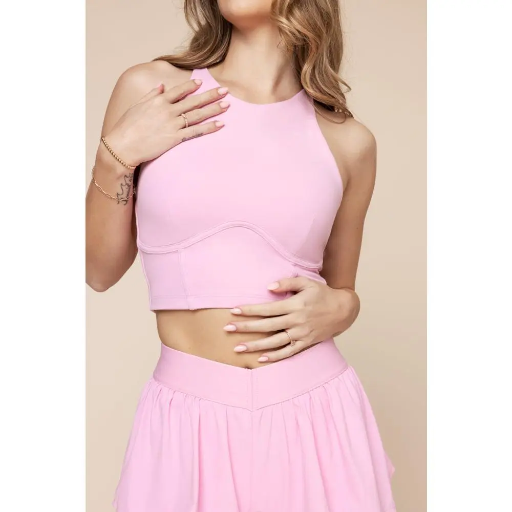 Cleo Corset Crop Bralette - Bubblegum Cleo Corset Crop Bralette - Bubblegum