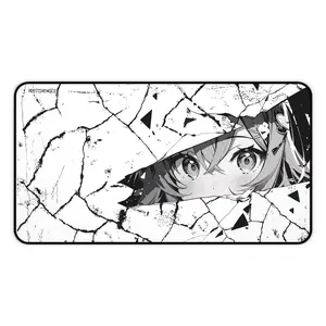 Shattered Glass Anime Girl Desk Mat | Large Mouse Pad