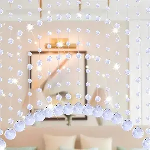 Acrylic Crystal Bead Garland - 10pcs Hanging Ornaments for Wedding Decor, Party Decoration, Art Deco Style Stage Ceiling Drop