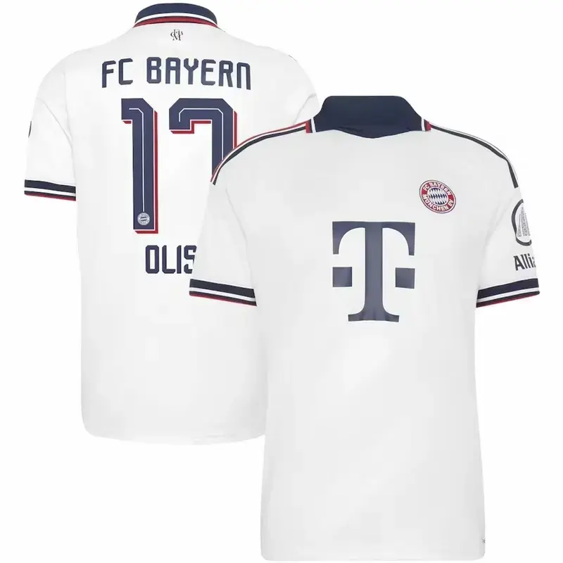 Unisex Soccer Jersey Olise 17 Bayern Munich 2026/27 Away Replica Jersey - White/Red