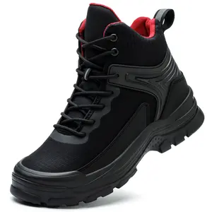 Men Steel Toe Safety Boots Kevlar Anti-Puncture Shockproof Work Shoes for Factory Warehouse Outdoor