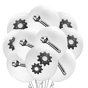 Malayan Products Mechanic Balloons 12 Count Latex, Wrench Birthday Decorations, Tools Theme Party, Cog Blue Collar Working Handyman Automotive Ideas, 12Inch Standard Size (Wrench & Cog)