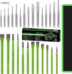 28- Punch and Chisel Set, Including Pin Punches, Taper Punch, Cold Chisels, Center Punches