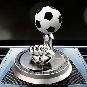 Solar Powered Rotating Soccer Ball Car Diffuser for Fresh Air -Vehicle Decoration - Gift for Football Fanatics and Drivers