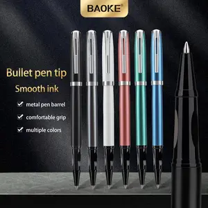 BAOKE PM180 Luxury 0.7mm Metal Gel Ink Pen Set Black Ink 6 Barrel Color Smooth Writing Bullet Tip For Office , Gift，Writing