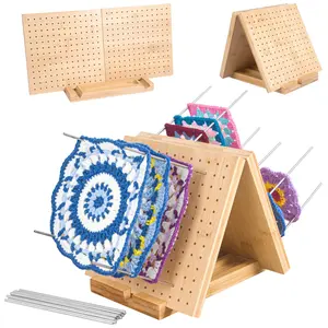 Multifunctional Hook Knitting Board with Nails and Accessories, Crochet Set Kit, 15.5x7.7 Inch Crochet Board for Plaid Patterns, Perfect for Grandma and Mom