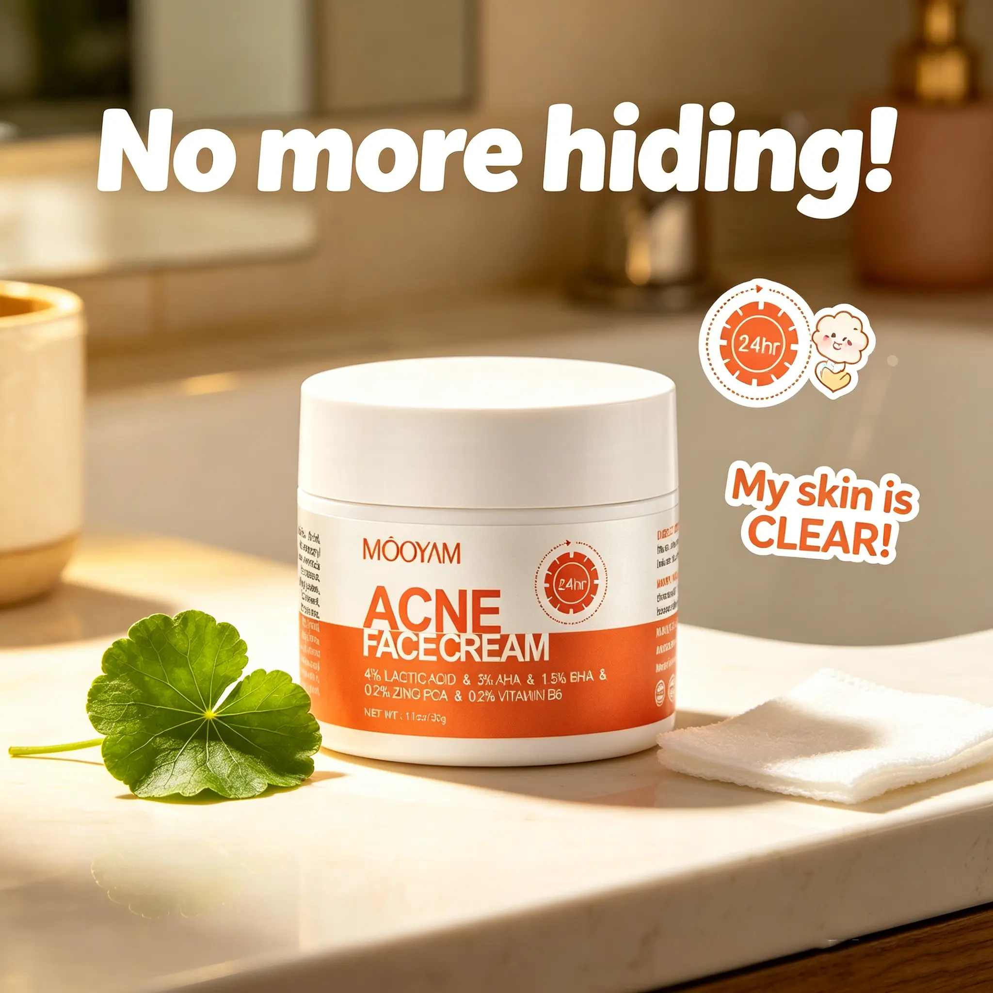 MOOYAM Skin Care Cream | Salicylic Acid & Centella Extract | Hydrating Moisturizer | Smooth & Refine Skin Texture