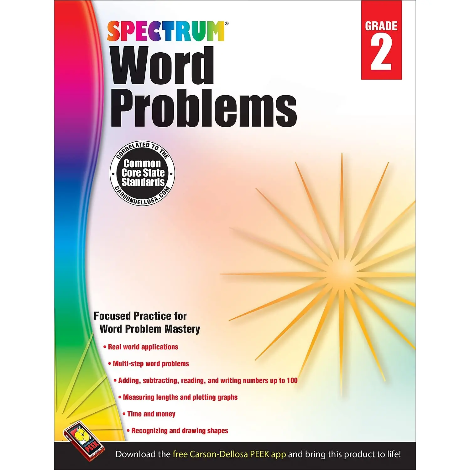 Spectrum Word Problems 2nd Grade Math Workbook, Addition, Subtraction, Word Problems, Telling Time, Shapes, and More Mathematics