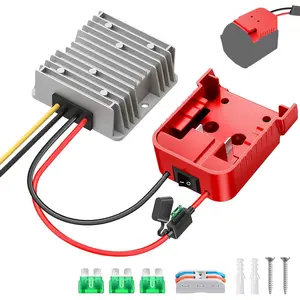 18V to 12V Step Down Converter for Milwaukee M18 Battery, 240W DC 12V Voltage Regulator for Power Wheel Adapter, Ride On Toy Car, DIY Projects, Buck Converter with Switch & Over-Discharge Protection