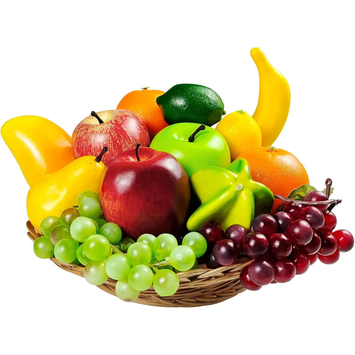 13 Pcs Artificial Fruits, Fake Fruits Decoration Home Realistic Faux Fruits for Centerpieces Simulation Fruit Party Decoration Artificial Apples Oranges Fake Grapes