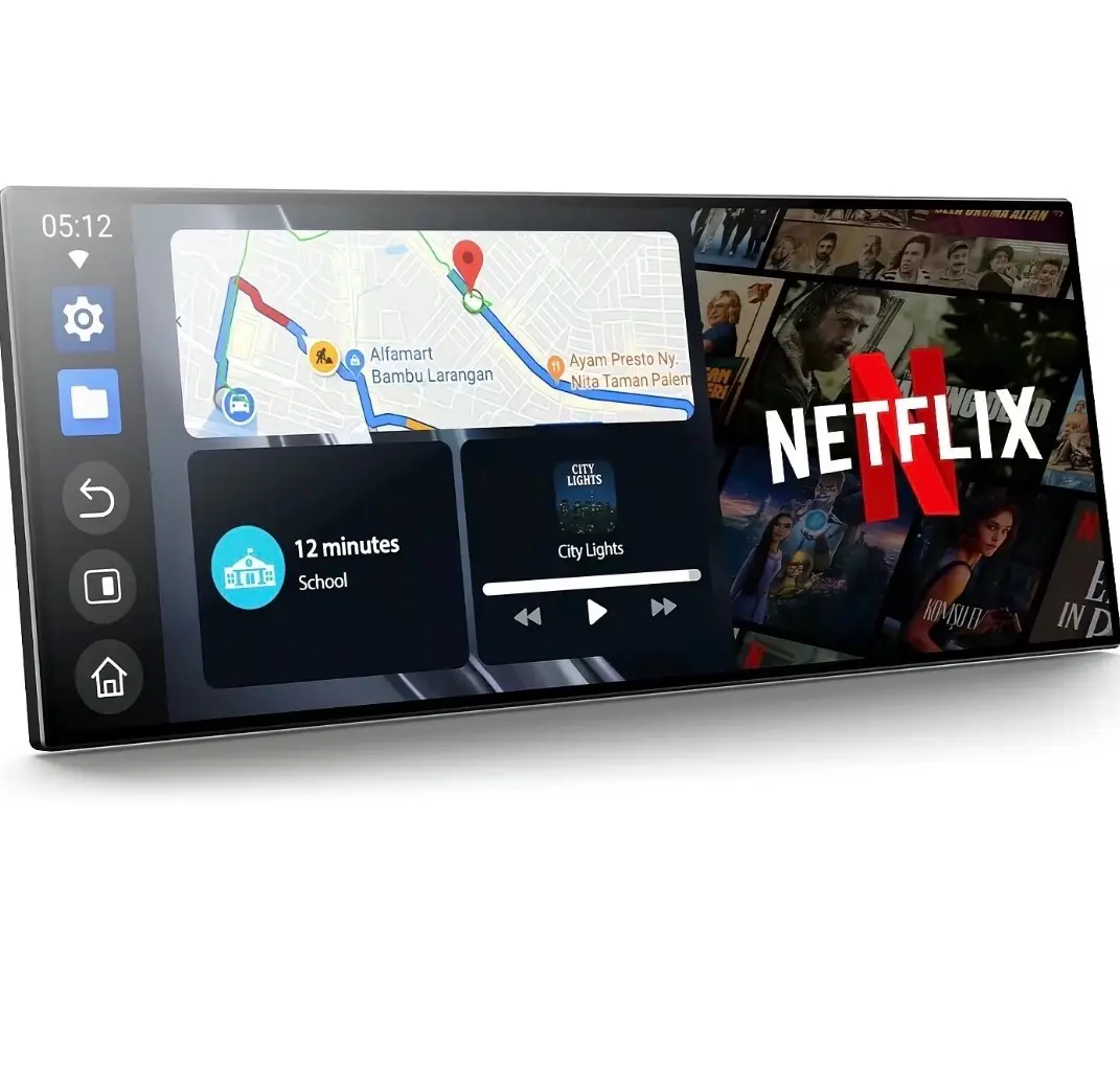 Wireless CarPlay Screen 10.25"- Auto-Connect Car Video Player Upgrade for iPhone 8-15+ & Android 11+ - Supports Youtube/Netflix/TikTok While Parked