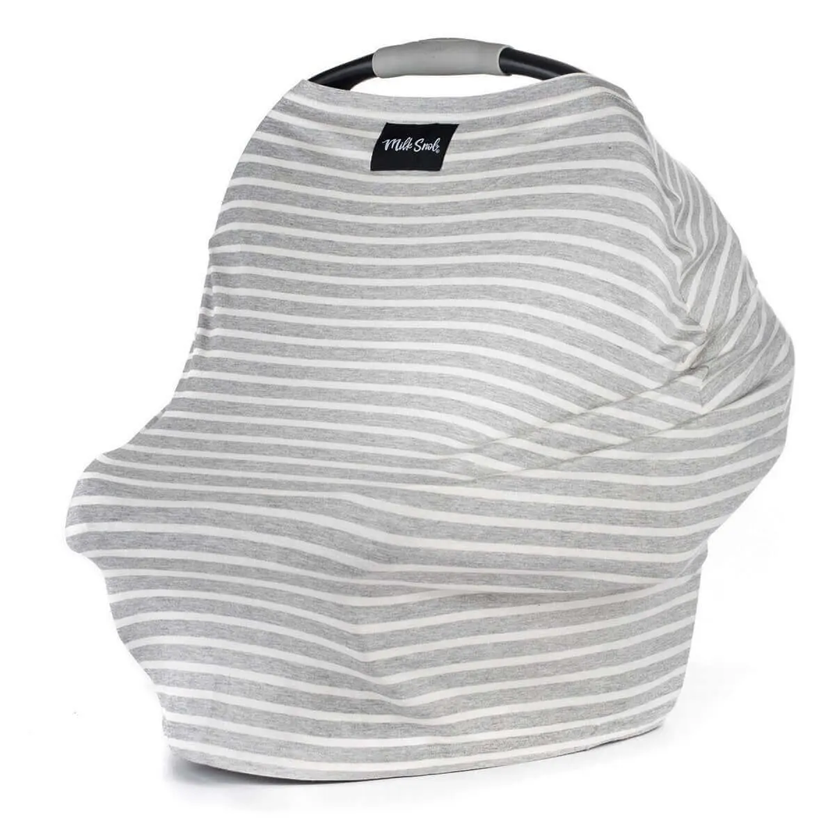 Milk Snob's Original HEATHER STRIPE 5-in-1 Cover - Added Privacy for Breastfeeding, Baby Car Seat, Carrier, Stroller, High Chair, Shopping Cart, Lounger Canopy - Newborn Essentials, Nursing Top, Heather Gray Stripe