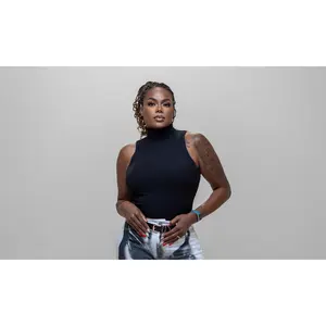 Black Ribbed Bodysuit for Tall Women