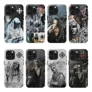 Baldwin IV "The Leper King" The Crusader King and His Holy Army Phone Case, Crusader King of Jerusalem Cross Medieval Christian Phone Cover, Suitable for iPhone 17-11 Pro Max/Plus and  Samsung Galaxy S23-25
