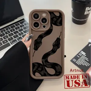 Python Pattern Phone Case for iPhone 16 15 14 Pro Max 13 12 11 XR E XS Plus Shockproof Drop Protection Rugged Durable Silicone Cover