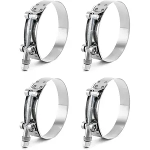 3" T-Bolt Hose Clamp Stainless Steel, Working Range 83mm-91mm for 3" Hose ID, Turbo Intake Intercooler Clamp, 4 Pack