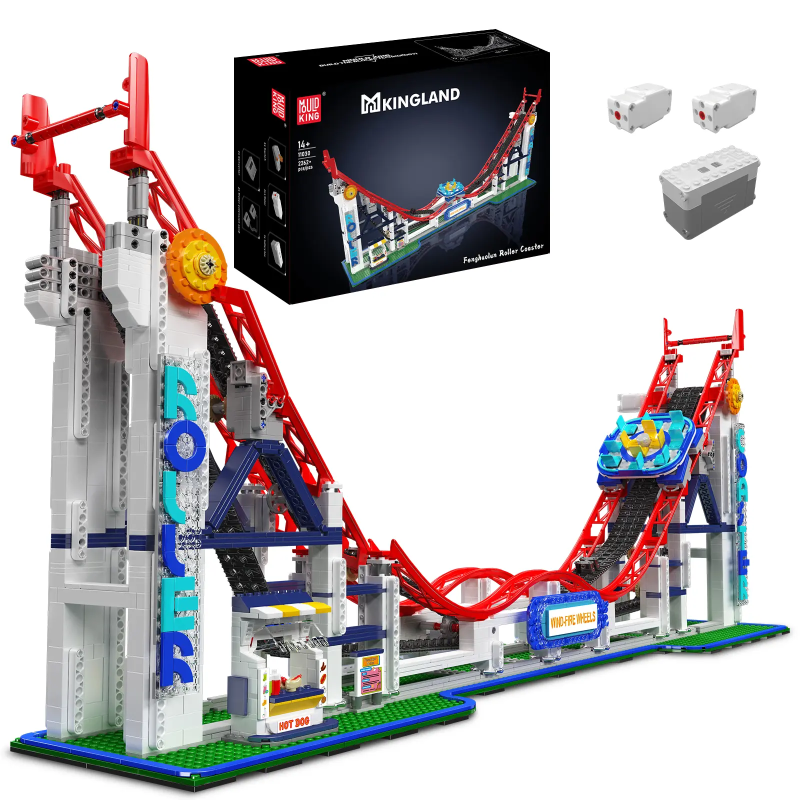 Mould King 11030 Interlocking Plastic Blocks Roller Coaster Building Kit, Amusement Park Model, 2262-Piece Unisex STEM Gift for Ages 14+ Teens and Adults